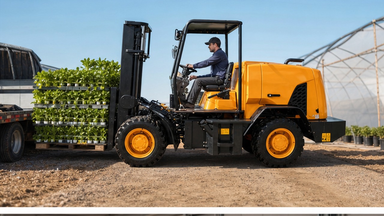 B29 Rear-steer Agricultural Forklift in a bright operational scene