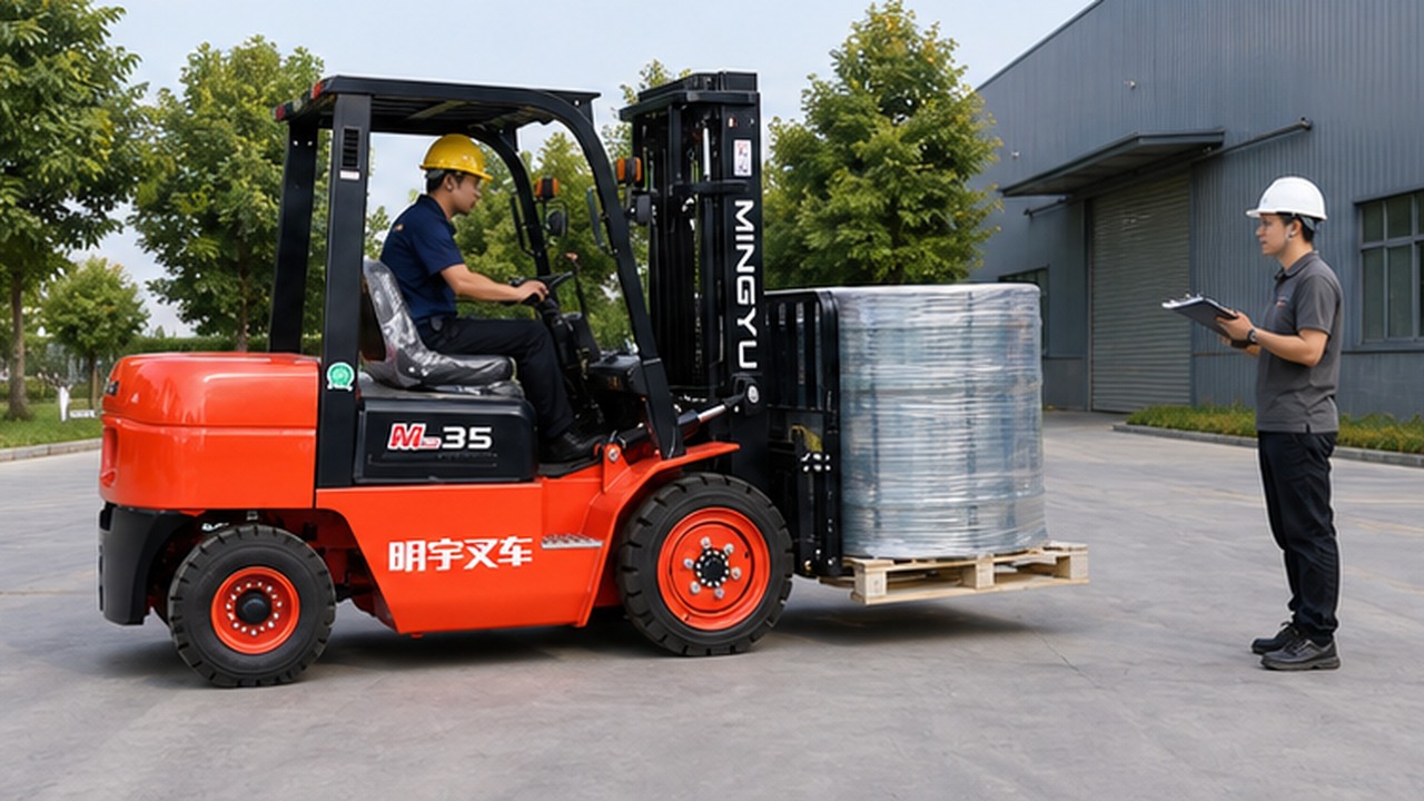 CPC35 Diesel Forklift in a bright operational scene