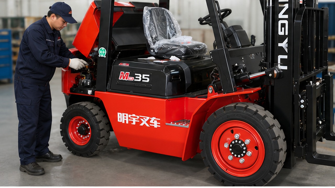 CPC50 Diesel Forklift in a bright operational scene