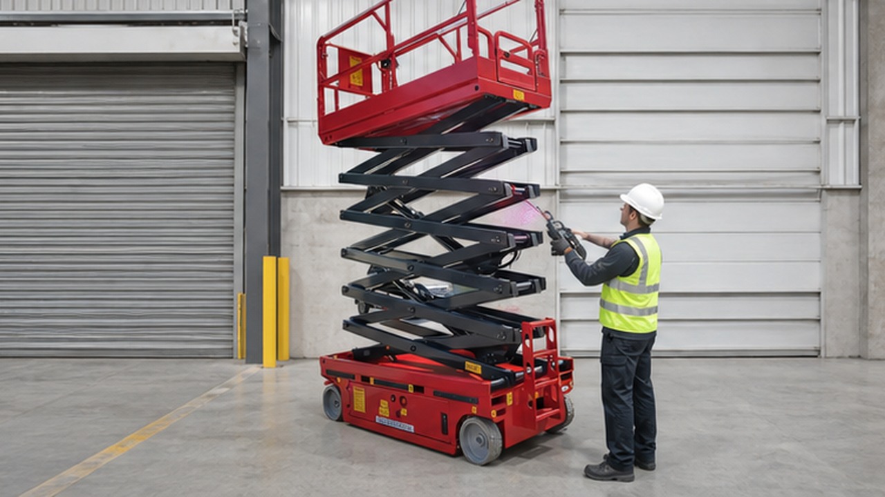 ZG-LDZX Crawler Scissor Lift in a bright operational scene