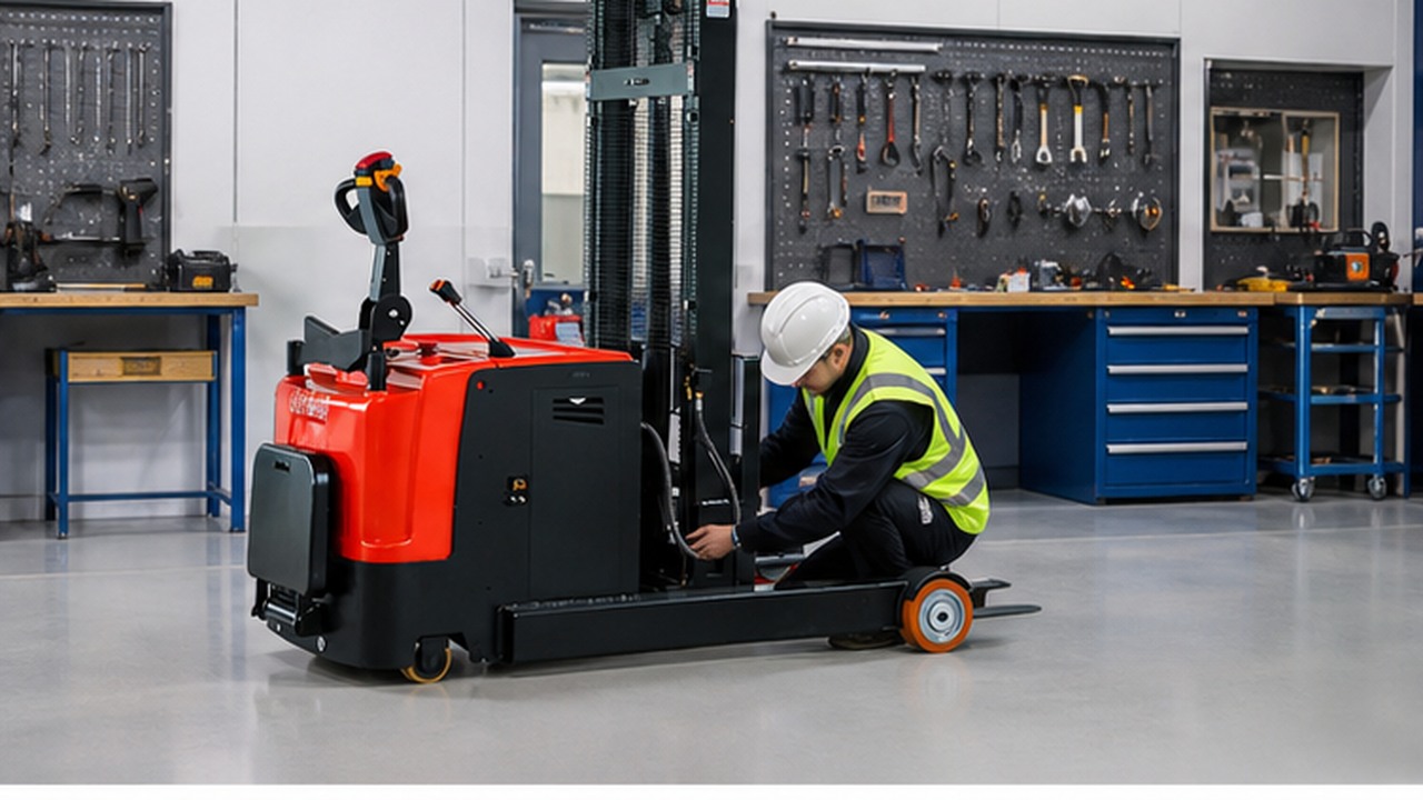 MYCPDB08-10 Stacker in a bright operational scene