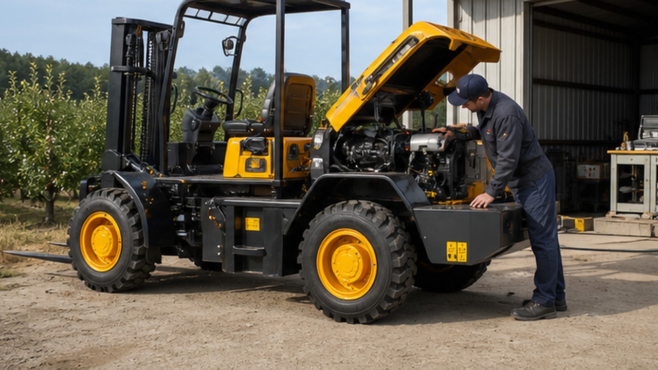 CPC30SY Off-road Forklift bright operating scene