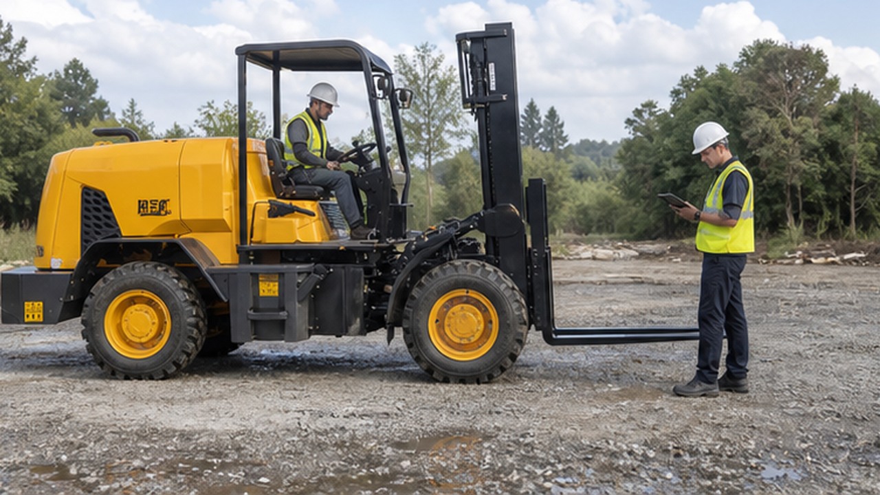 7T Off-road Forklift bright operating scene