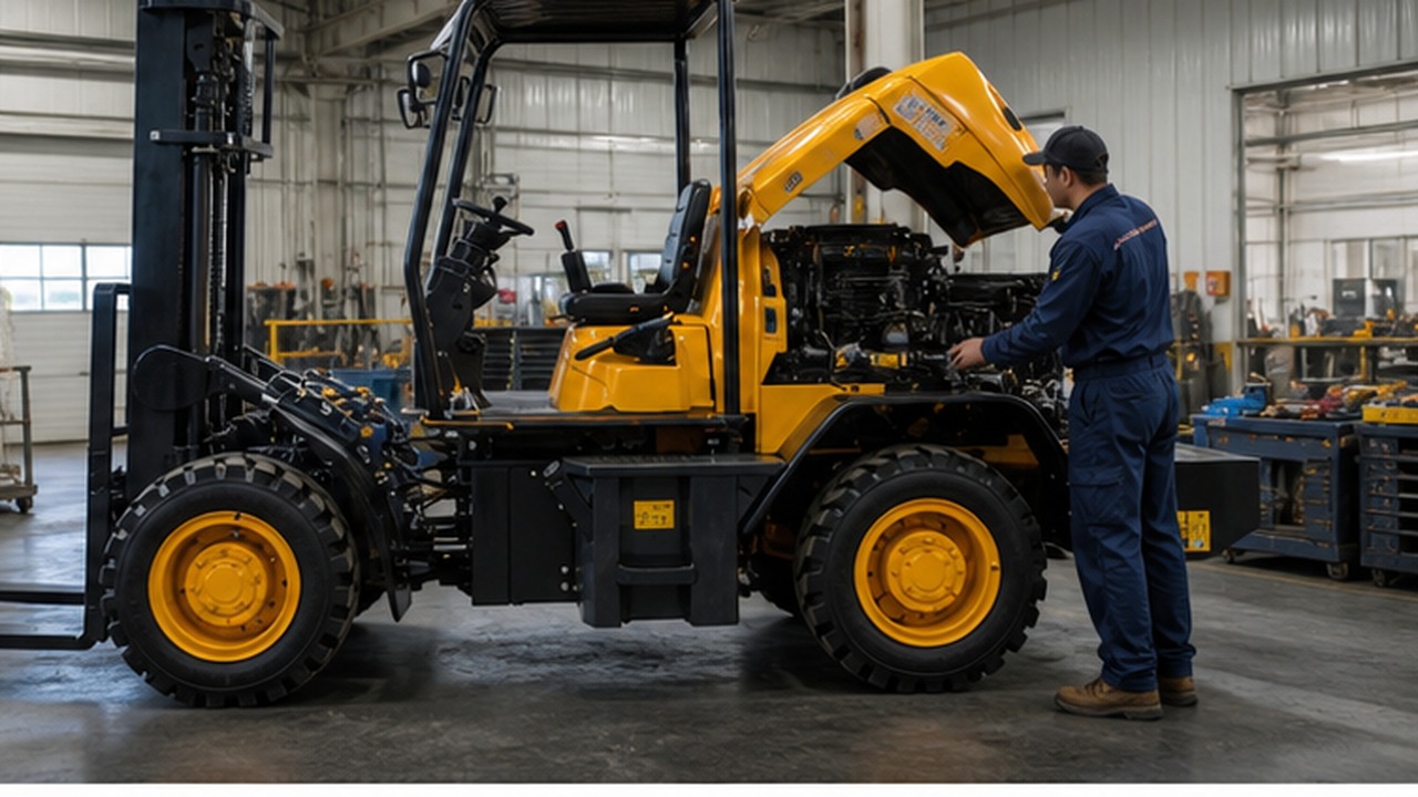 1500kg Remote Forklift bright operating scene