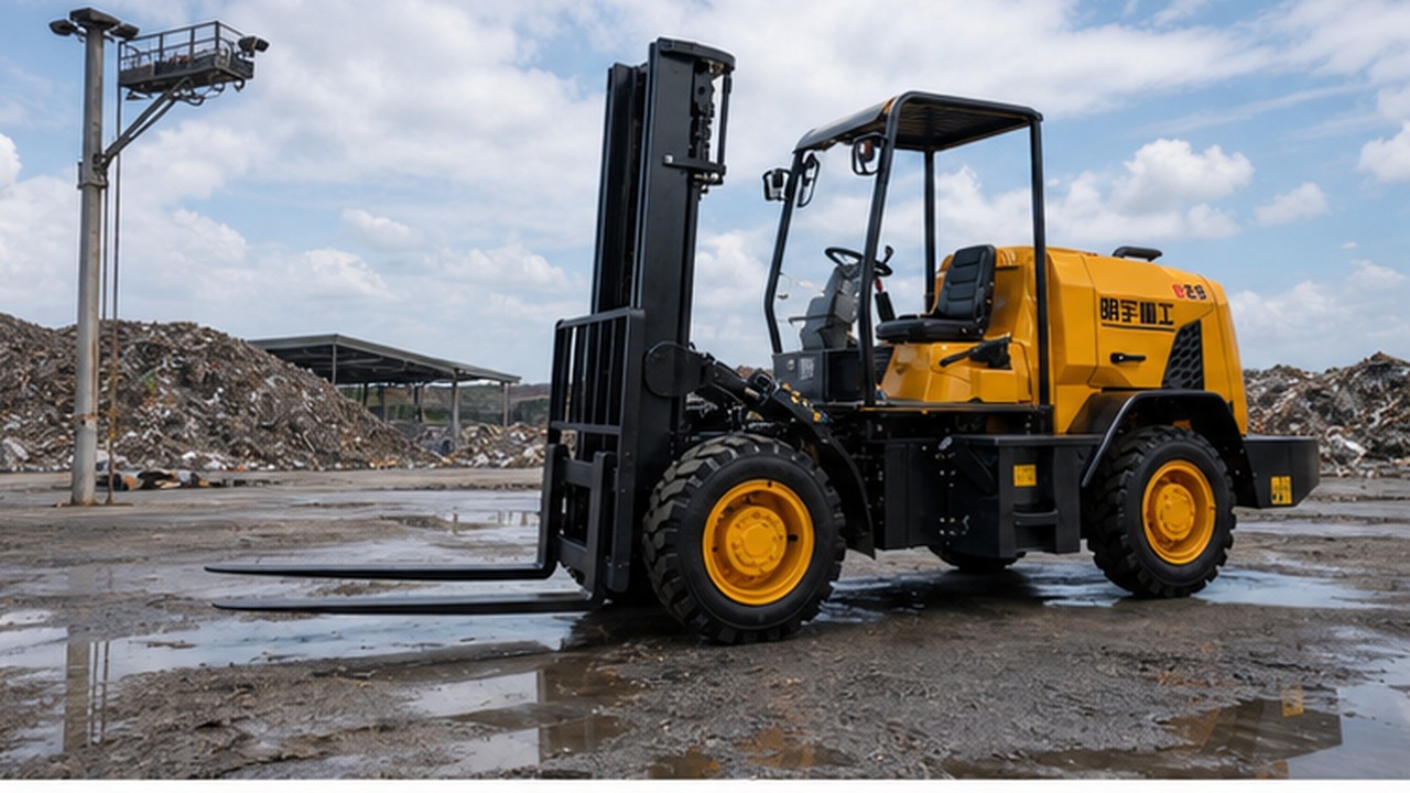 1000kg Remote Forklift bright operating scene