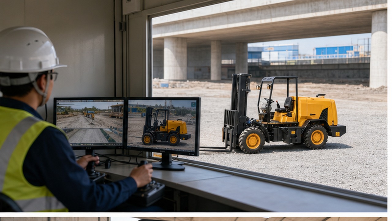 600-800kg Remote Forklift bright operating scene