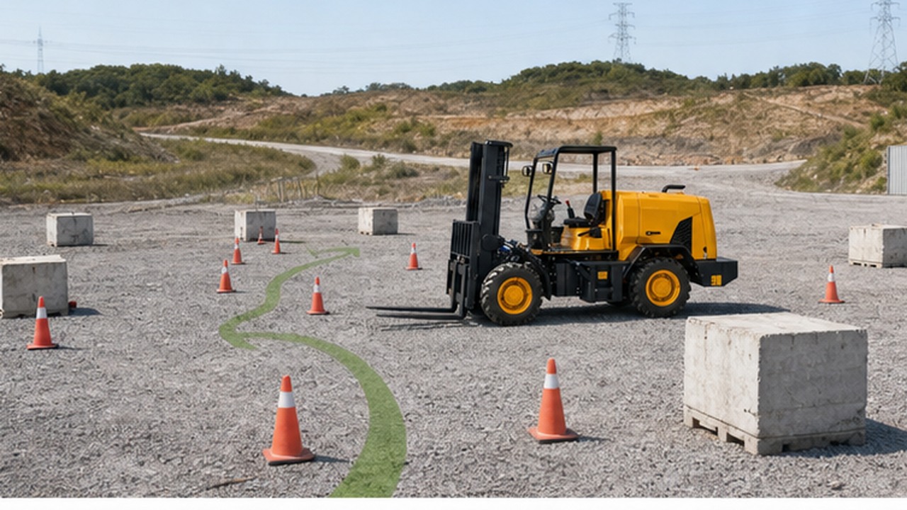 B28 Off-road Forklift bright operating scene