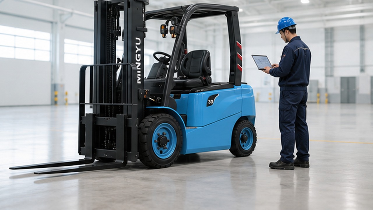 CPD10B Electric Forklift bright operating scene