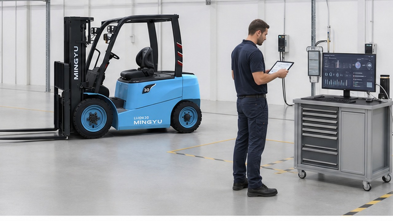 CPD20B Electric Forklift bright operating scene