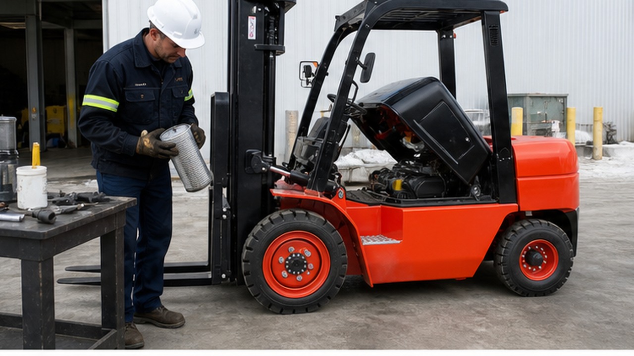 CPC20 Diesel Forklift bright operating scene