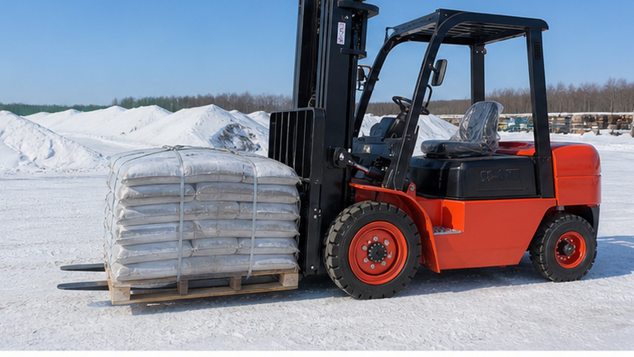 CPC25 Diesel Forklift bright operating scene