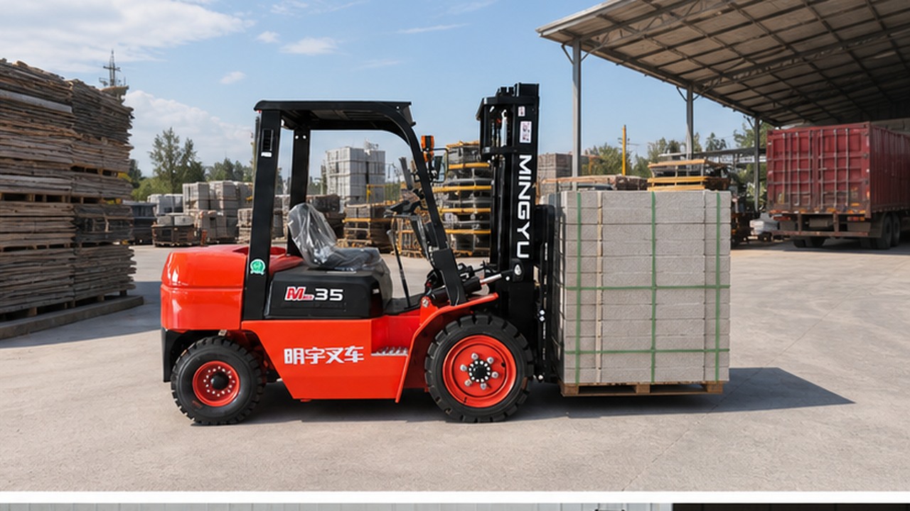 CPC30 Diesel Forklift bright operating scene
