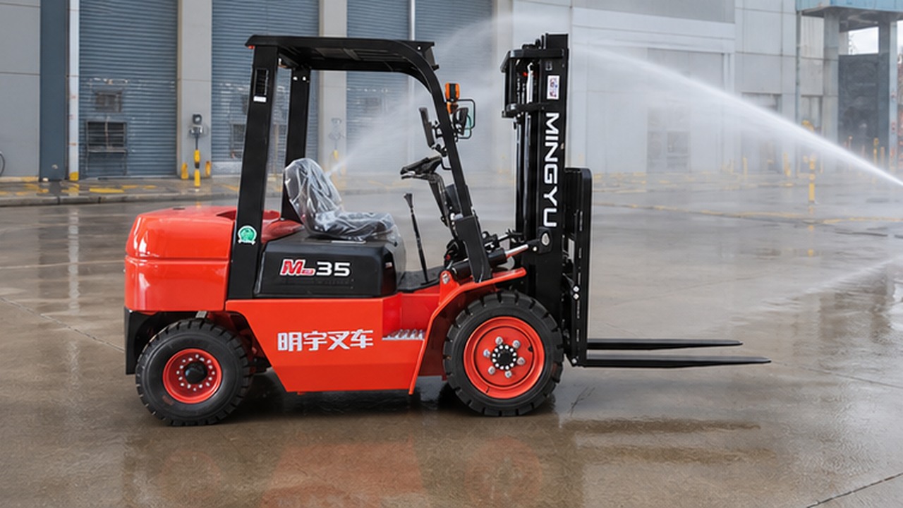 CPC35 Diesel Forklift bright operating scene