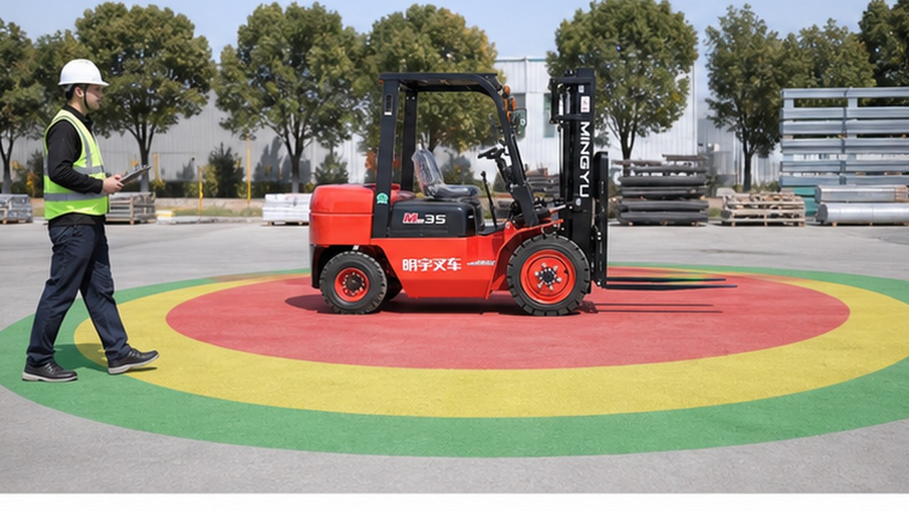 CPC50 Diesel Forklift bright operating scene