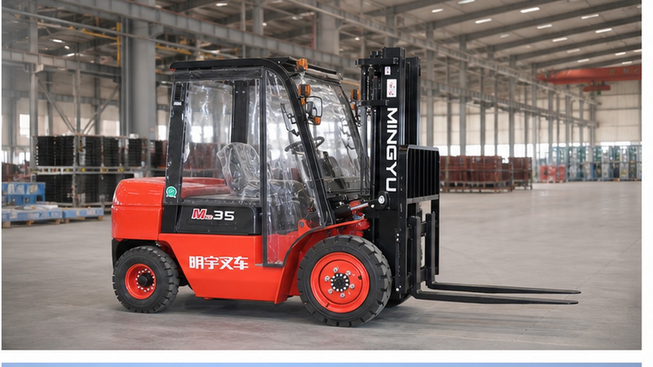 CPC40 Diesel Forklift bright operating scene