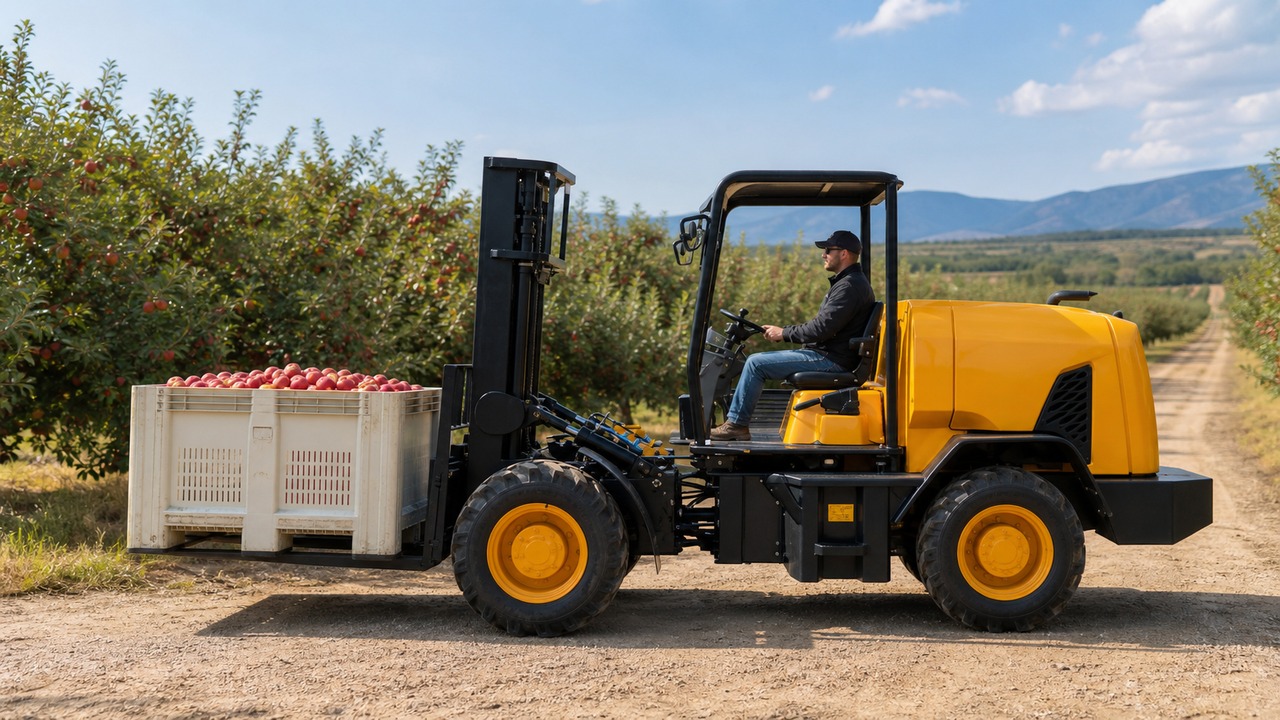 B31R rear-pivot rough-terrain forklift in a customer application scene