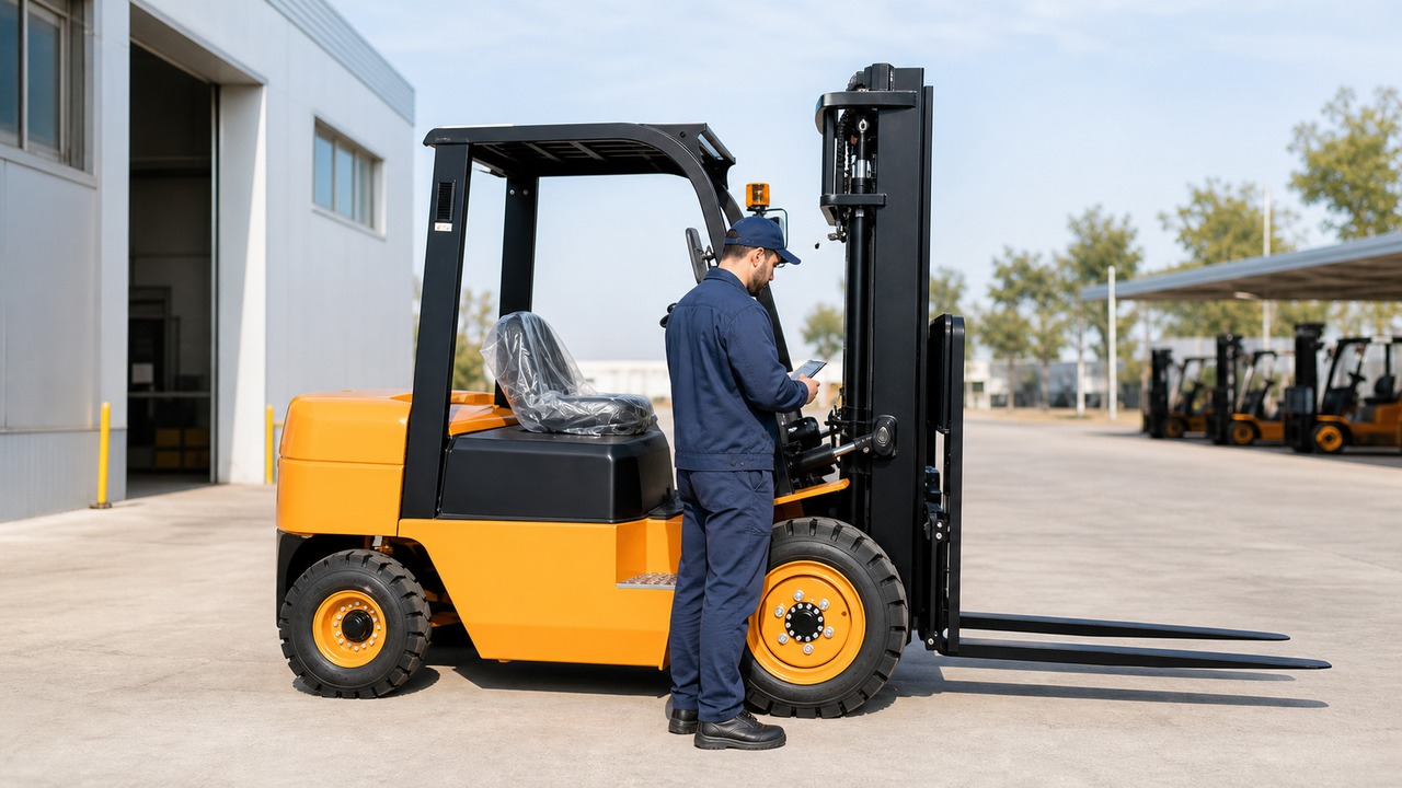 CPC75-X diesel forklift dealer service and maintenance scene