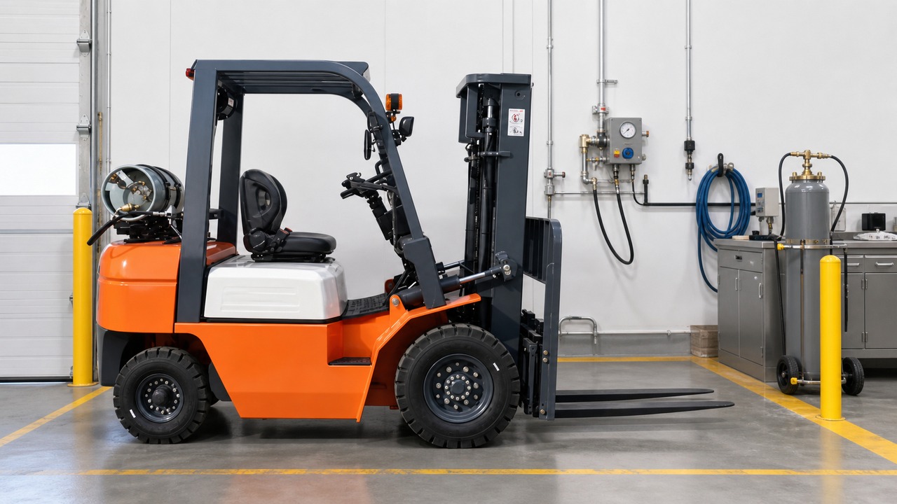 CPCY55 LPG forklift dealer service and maintenance scene