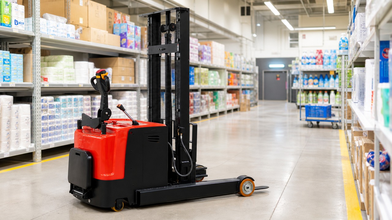 CDD20-R electric pallet stacker in a customer application scene