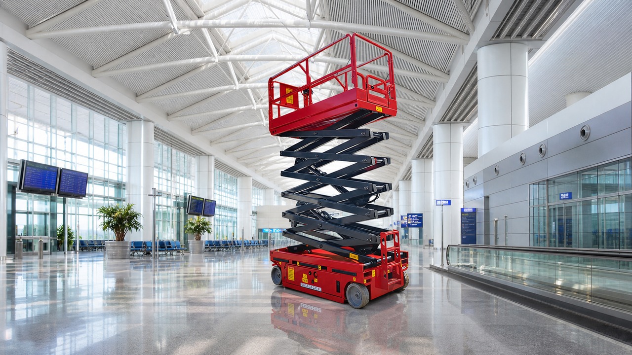 GTJZ1212E-X electric scissor lift in a customer application scene