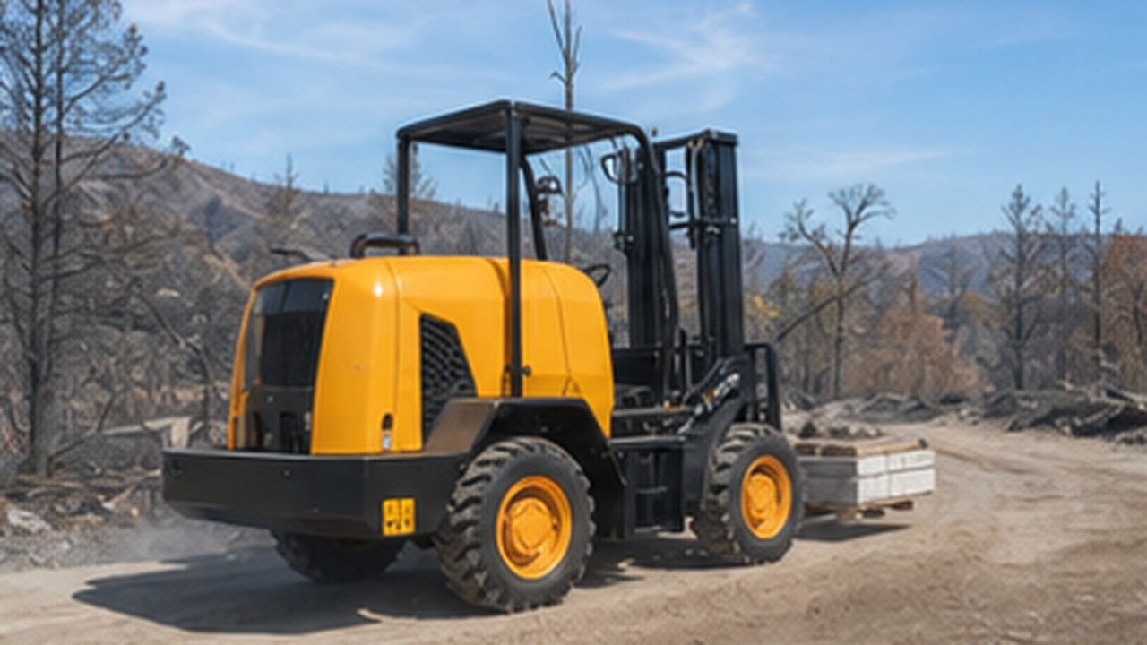 Related Rear-pivot Rough Terrain Forklift 2 bright operating scene