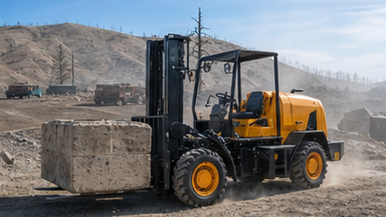 Related Rear-pivot Rough Terrain Forklift 3 bright operating scene