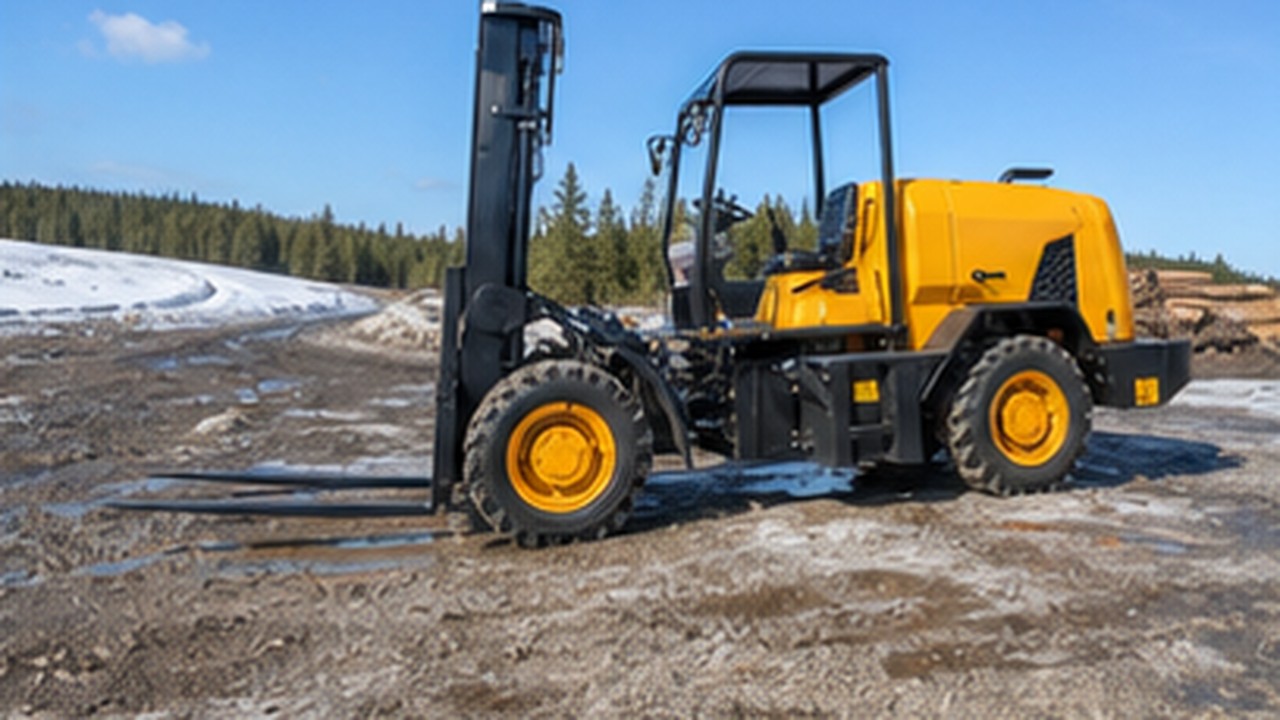 Related Rear-pivot Rough Terrain Forklift 3 bright operating scene