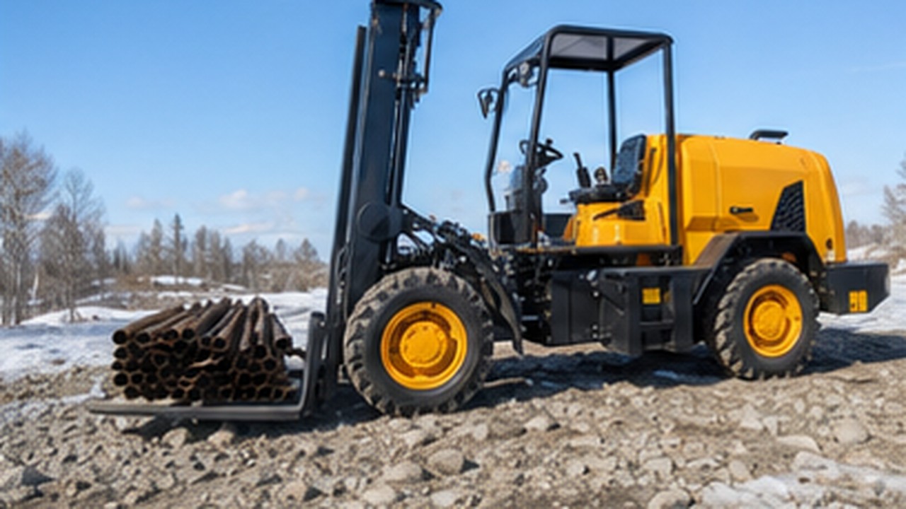 Related Rear-pivot Rough Terrain Forklift 2 bright operating scene