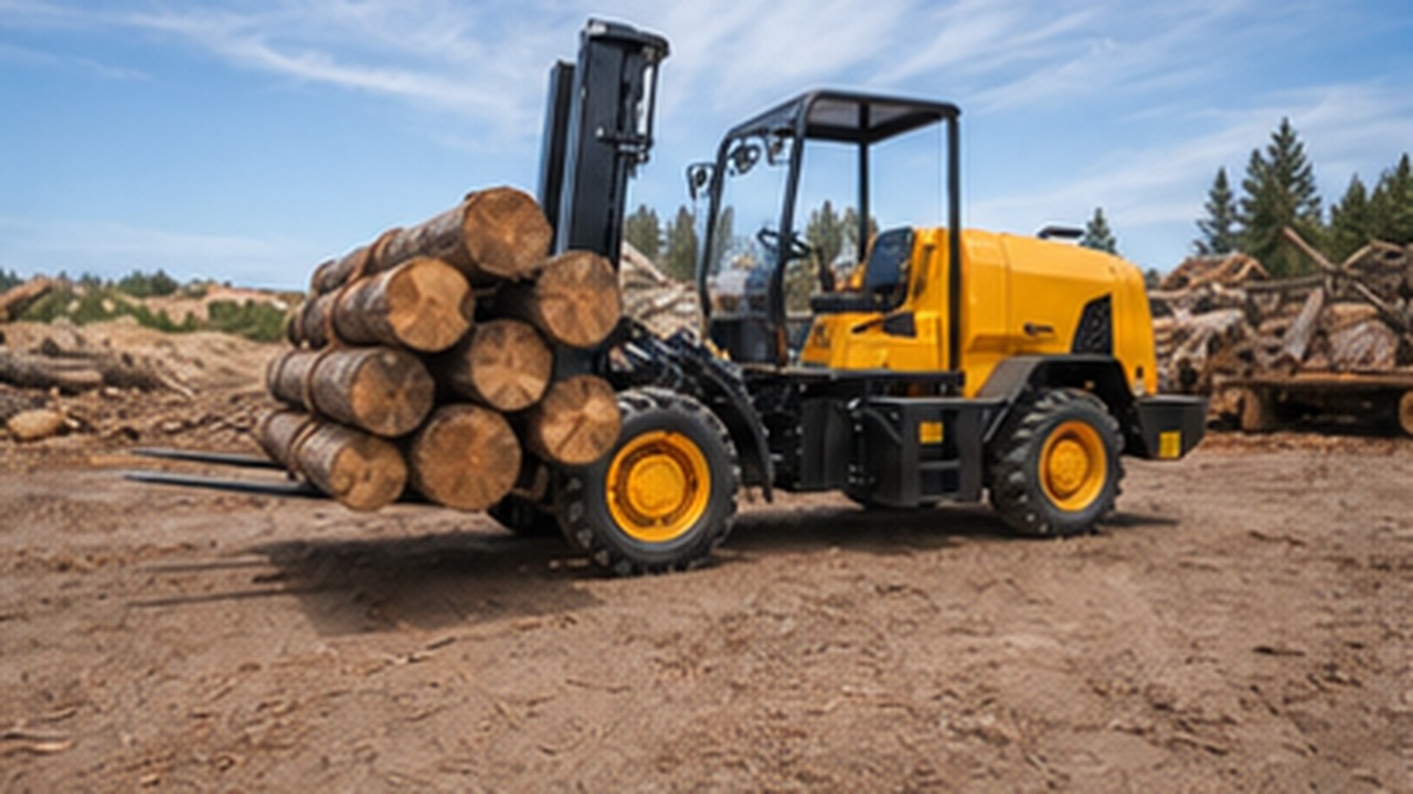 Related Rear-pivot Rough Terrain Forklift 1 bright operating scene
