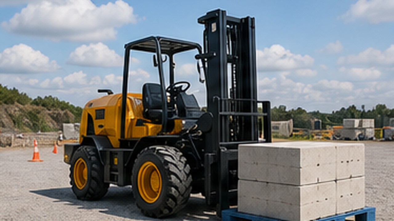 Related Remote Control Rough Terrain Forklift 1 bright operating scene