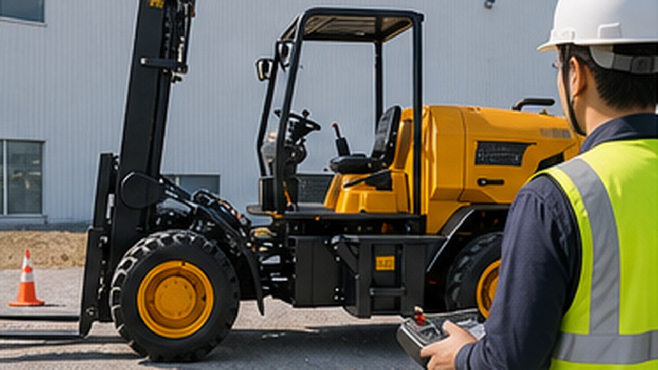 Related Remote Control Rough Terrain Forklift 3 bright operating scene