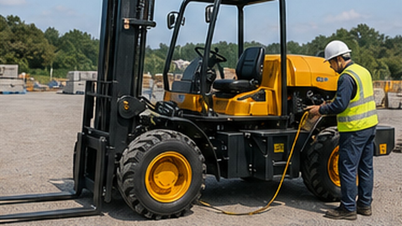 Related Remote Control Rough Terrain Forklift 2 bright operating scene
