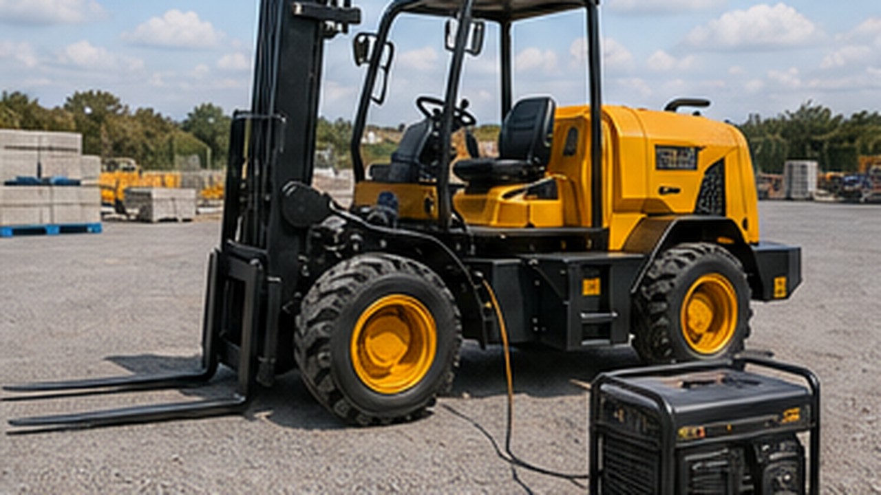 Related Remote Control Rough Terrain Forklift 1 bright operating scene