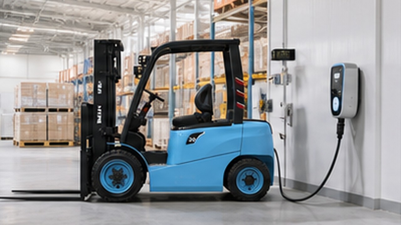 Related Electric Forklift 1 bright operating scene