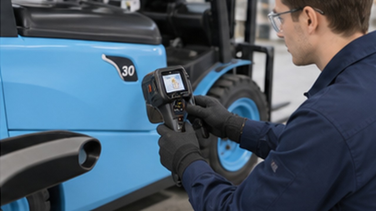 Related Electric Forklift 3 bright operating scene