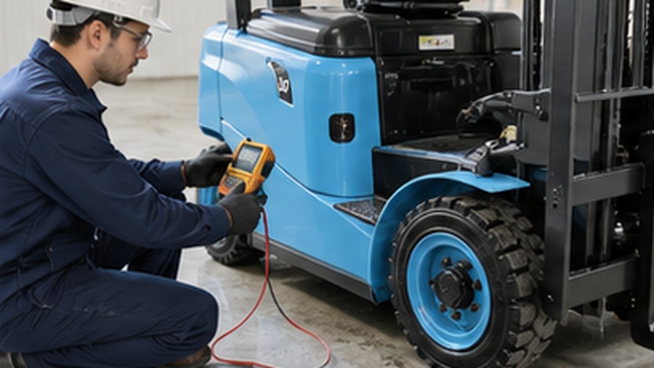 Related Electric Forklift 2 bright operating scene