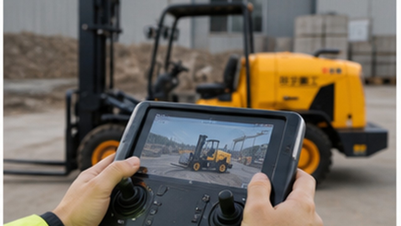 Related Remote Control Rough Terrain Forklift 3 bright operating scene