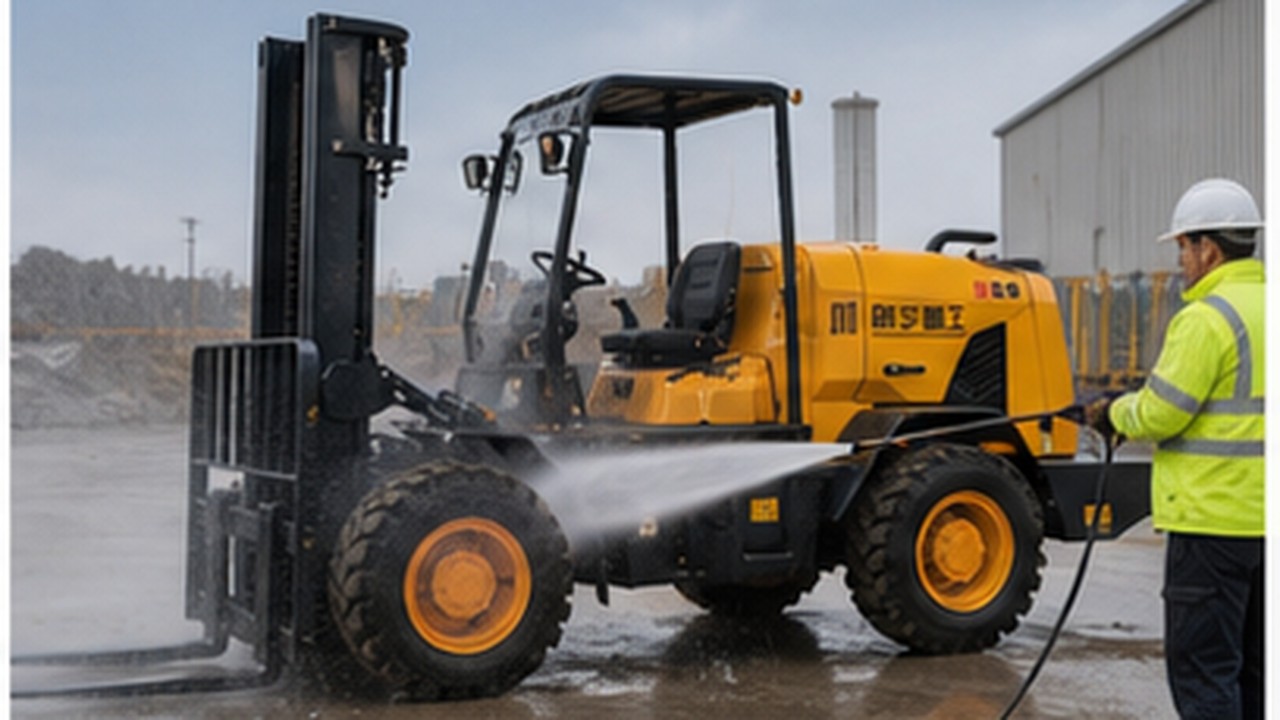 Related Remote Control Rough Terrain Forklift 3 bright operating scene