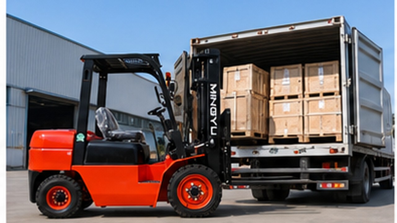 Related Diesel Forklift 1 bright operating scene