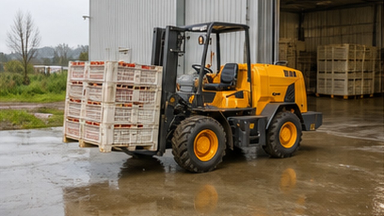 Related Rear-pivot Rough Terrain Forklift 2 bright operating scene