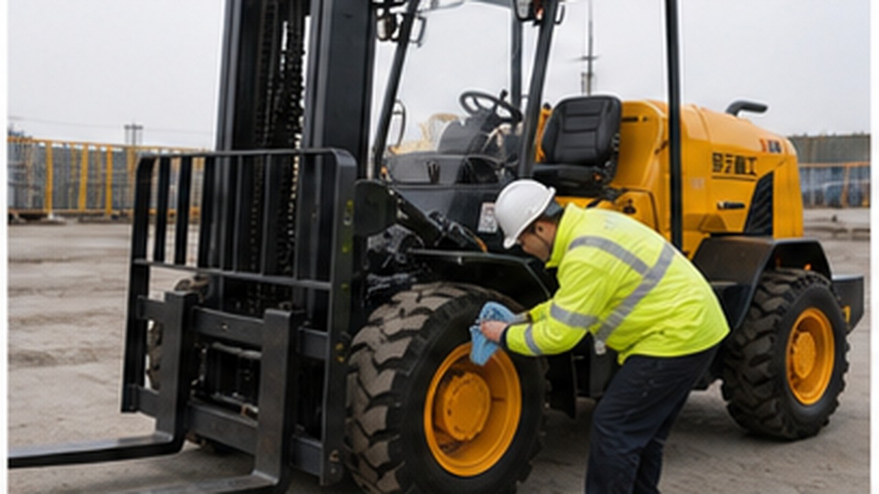 Related Remote Control Rough Terrain Forklift 1 bright operating scene
