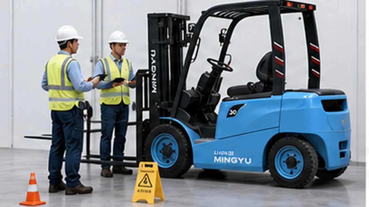 Related Electric Forklift 2 bright operating scene