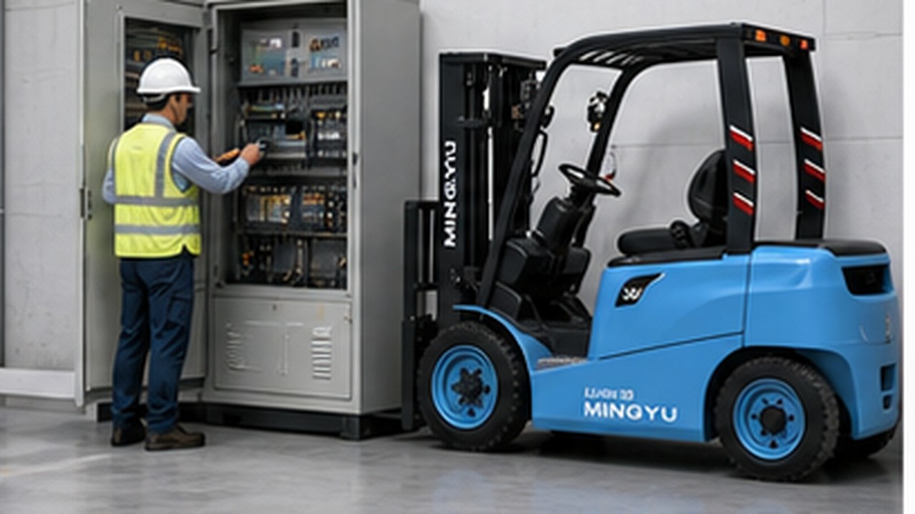 Related Electric Forklift 3 bright operating scene