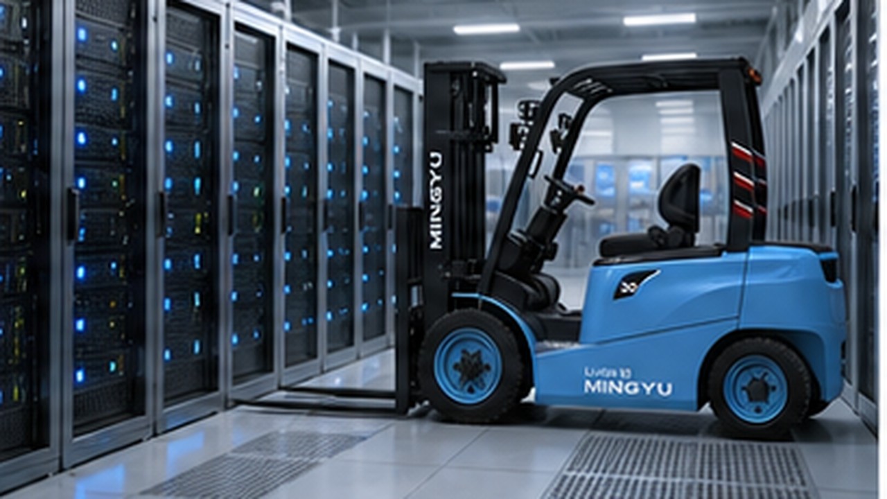 Related Electric Forklift 2 bright operating scene