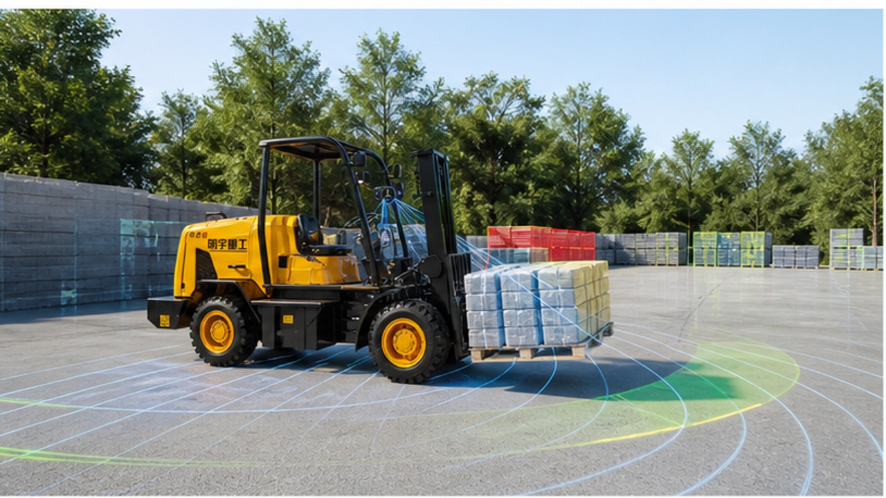 Related Remote Control Rough Terrain Forklift 1 bright operating scene