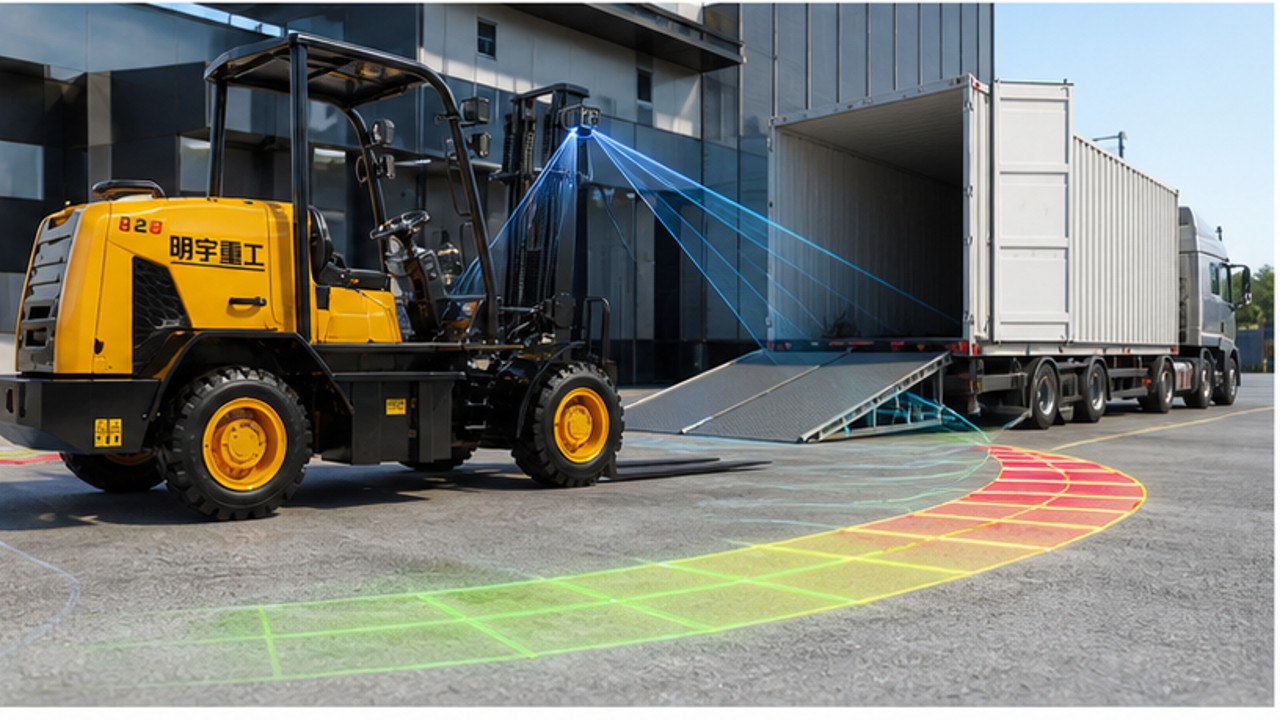Related Remote Control Rough Terrain Forklift 3 bright operating scene