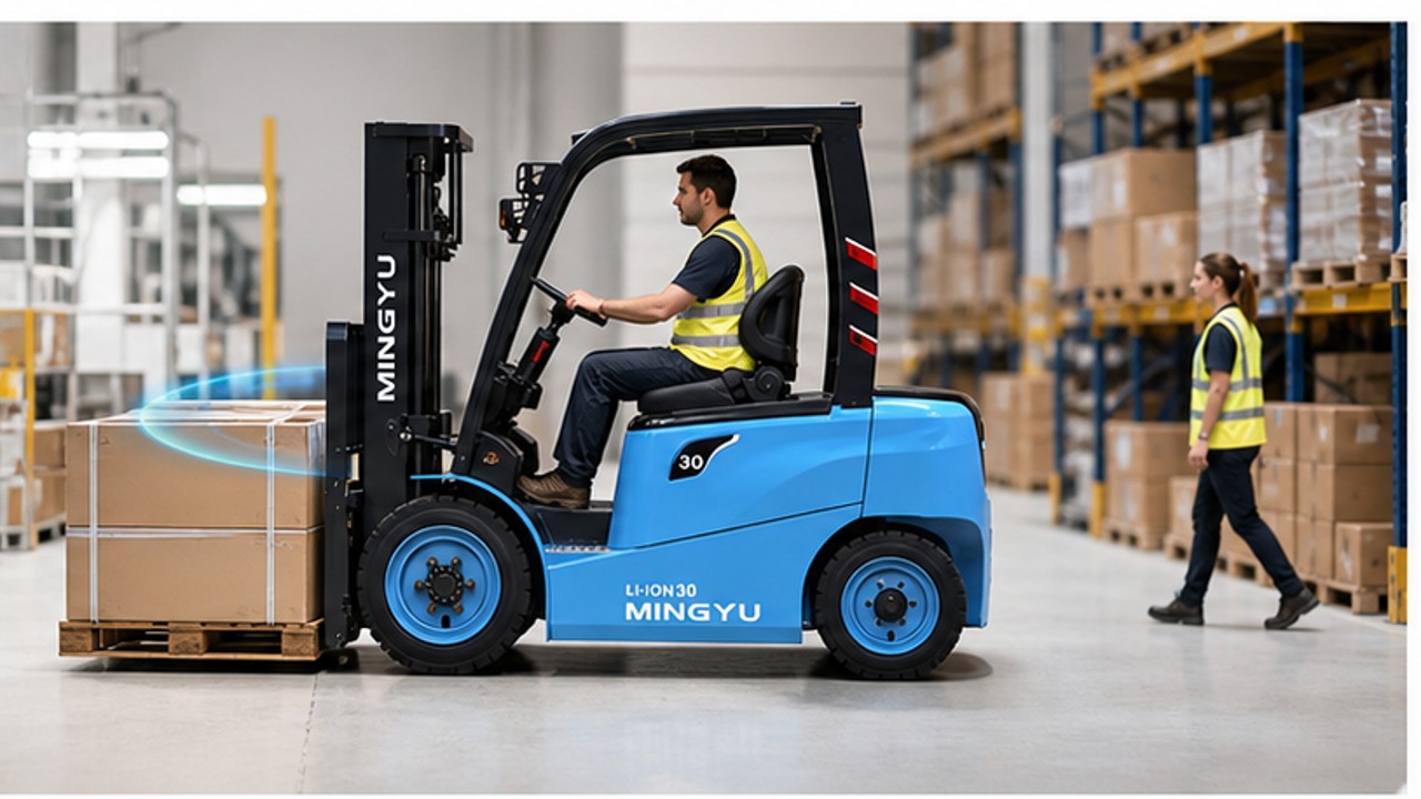 Related Electric Forklift 1 bright operating scene