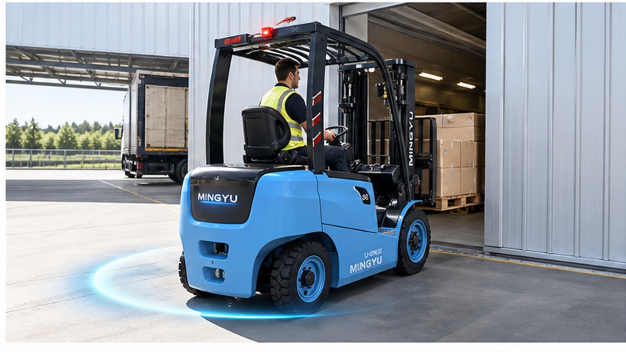 Related Electric Forklift 2 bright operating scene