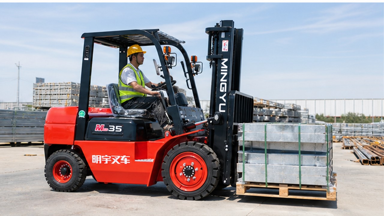 Related Diesel Forklift 1 bright operating scene
