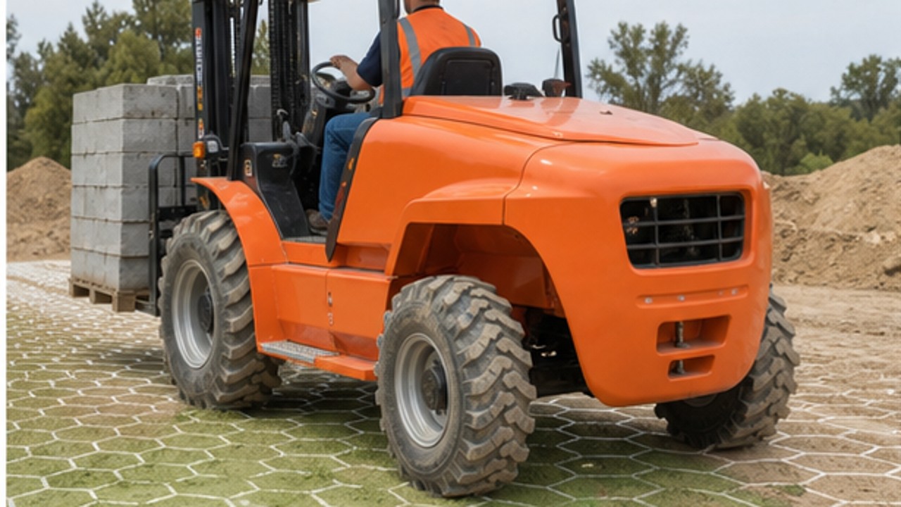 Related Rear-pivot Rough Terrain Forklift 2 bright operating scene